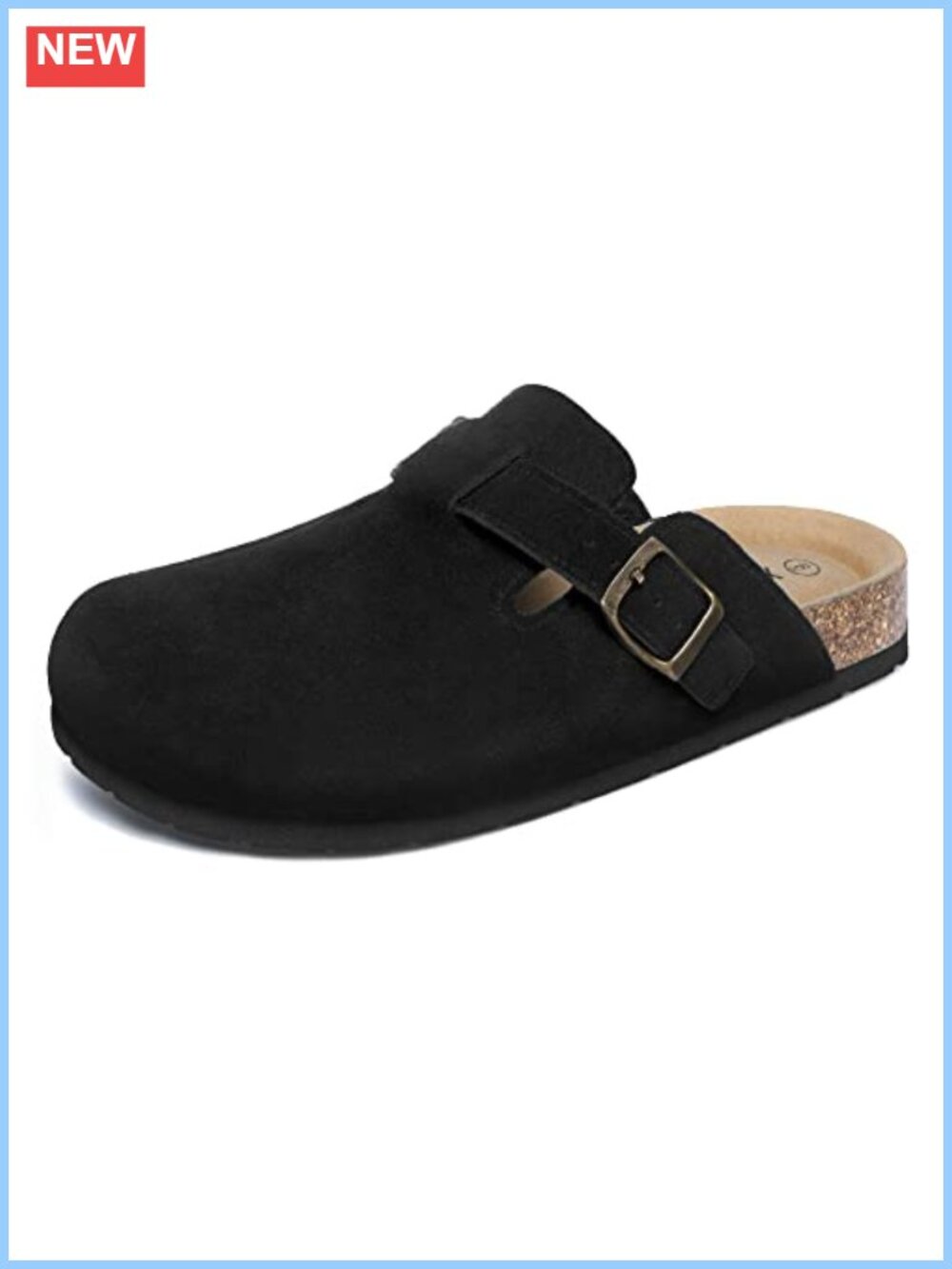 Genuine Suede Clogs with Arch Support, Slip-On Comfort Shoes